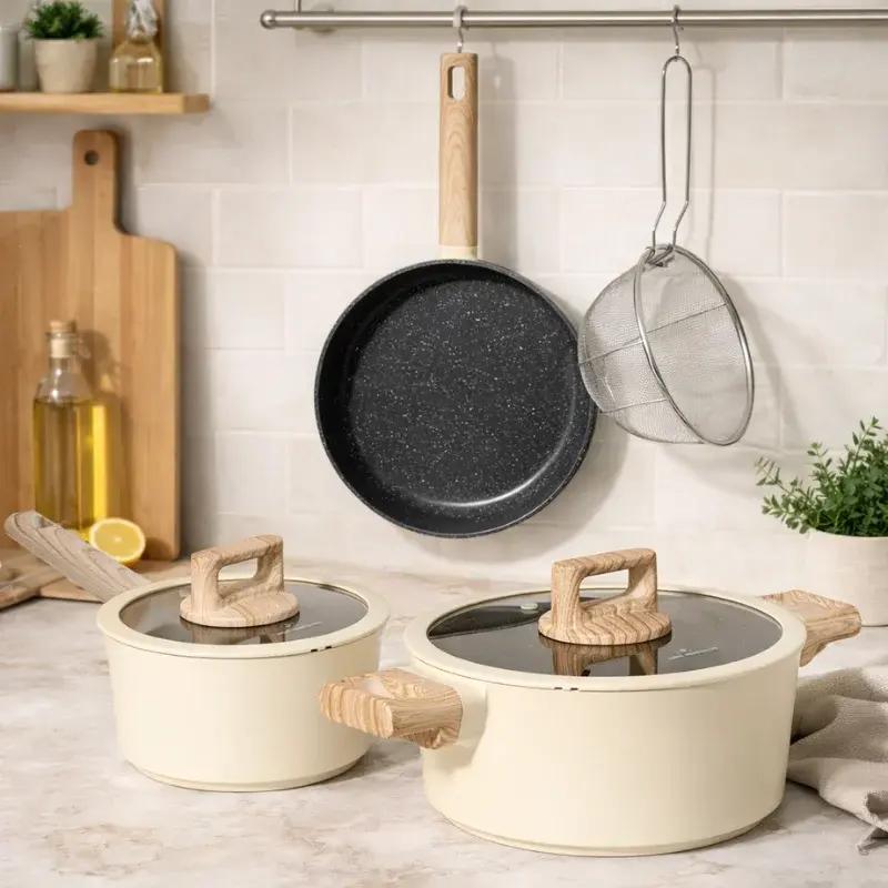 6-Piece Marble Non-Stick Cookware Set - Home & Kitchen online Tanzania | GAMORA ONLINE