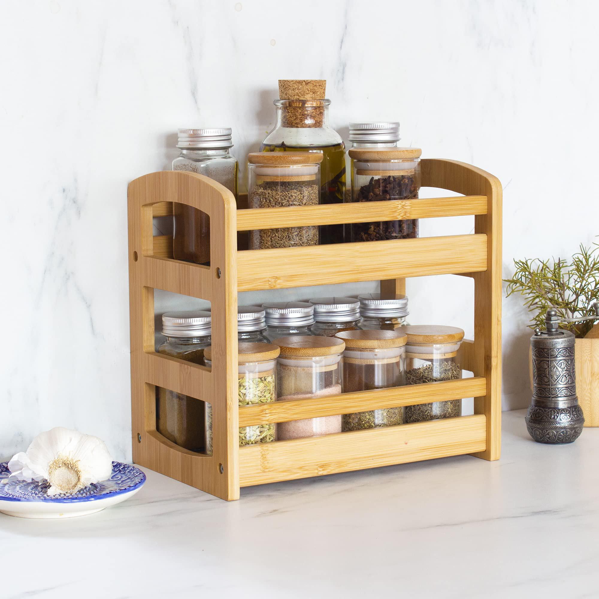 2-Tier Bamboo Spice Rack Set - Home & Kitchen online Tanzania | GAMORA ONLINE