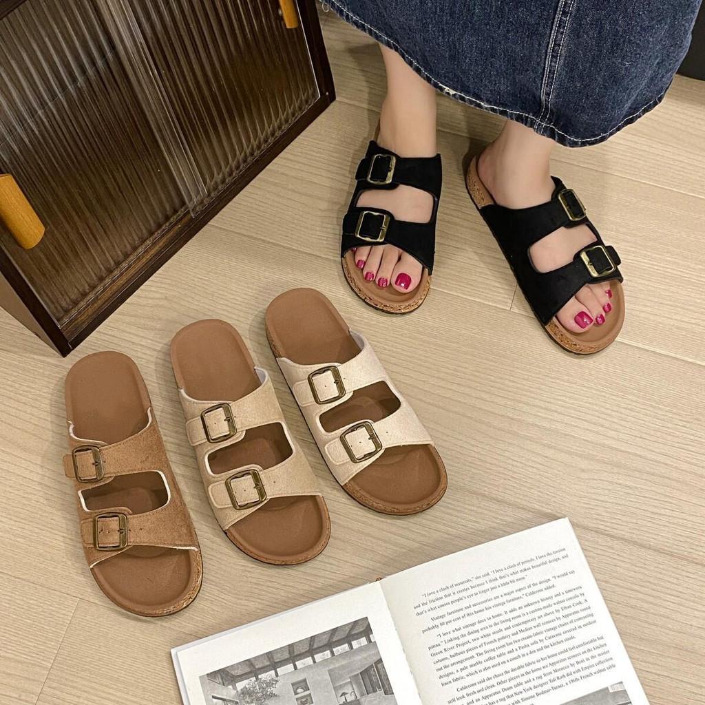 Double-Buckle Slide Sandals 2