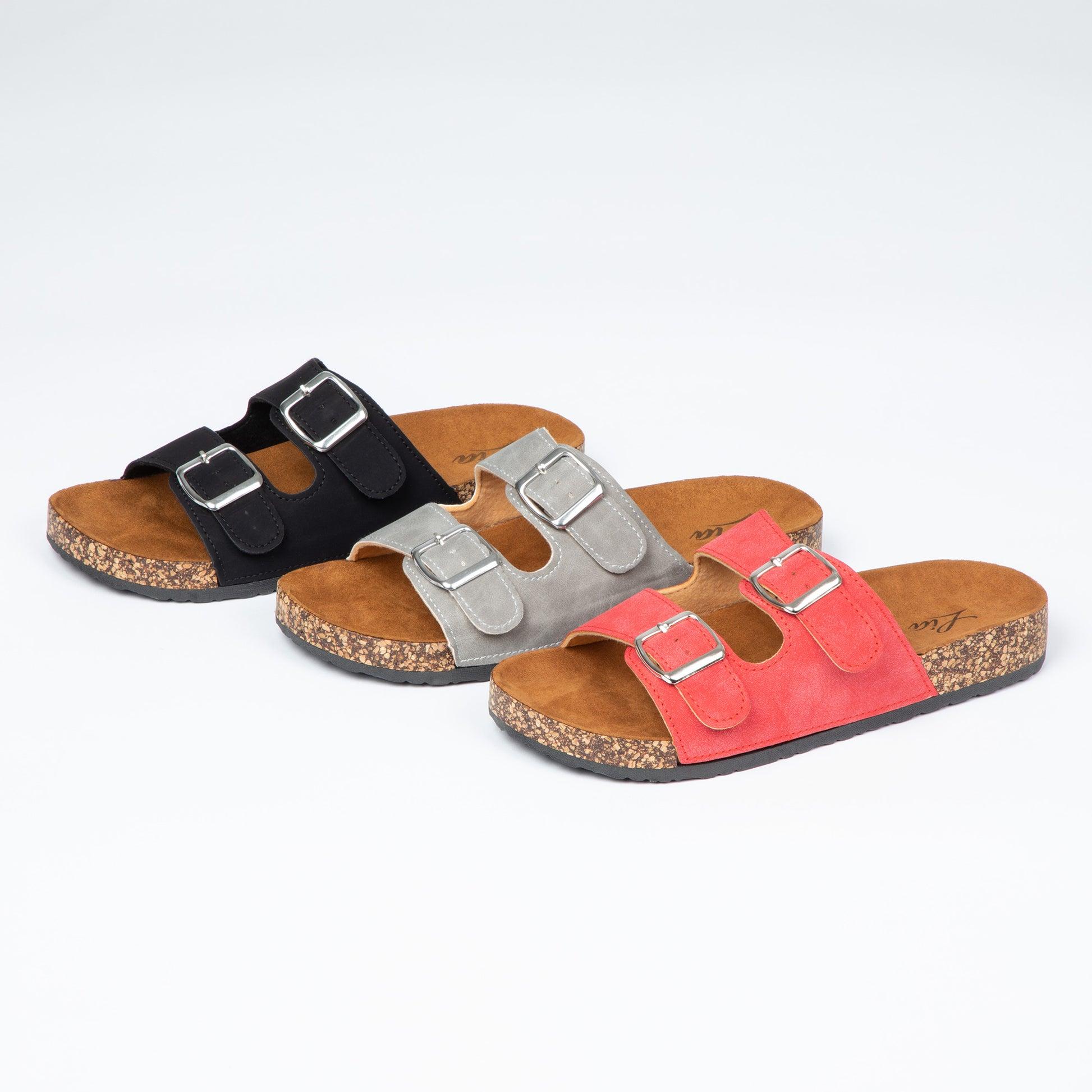 Double-Buckle Slide Sandals 3