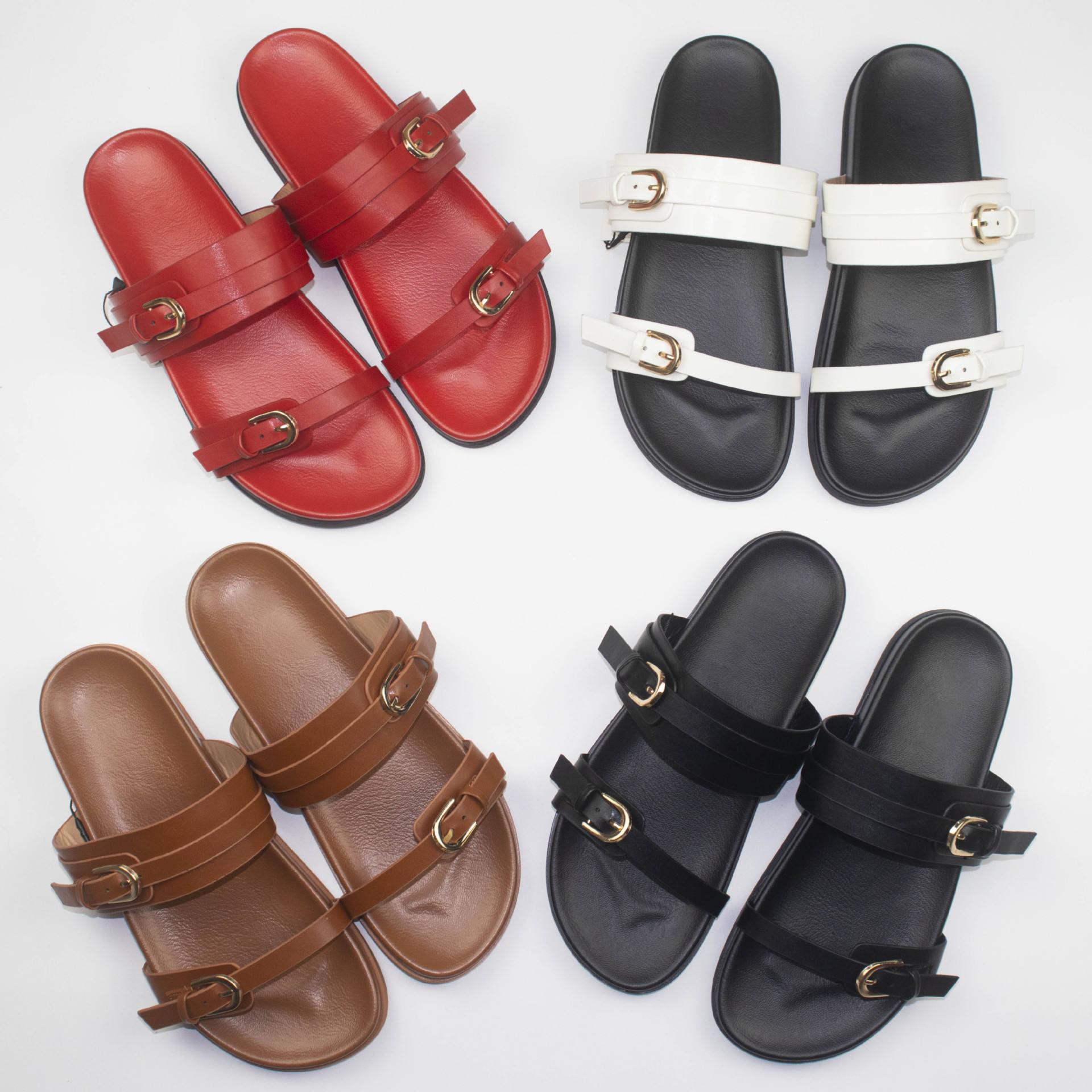 Double-Buckle Slide Sandals 7
