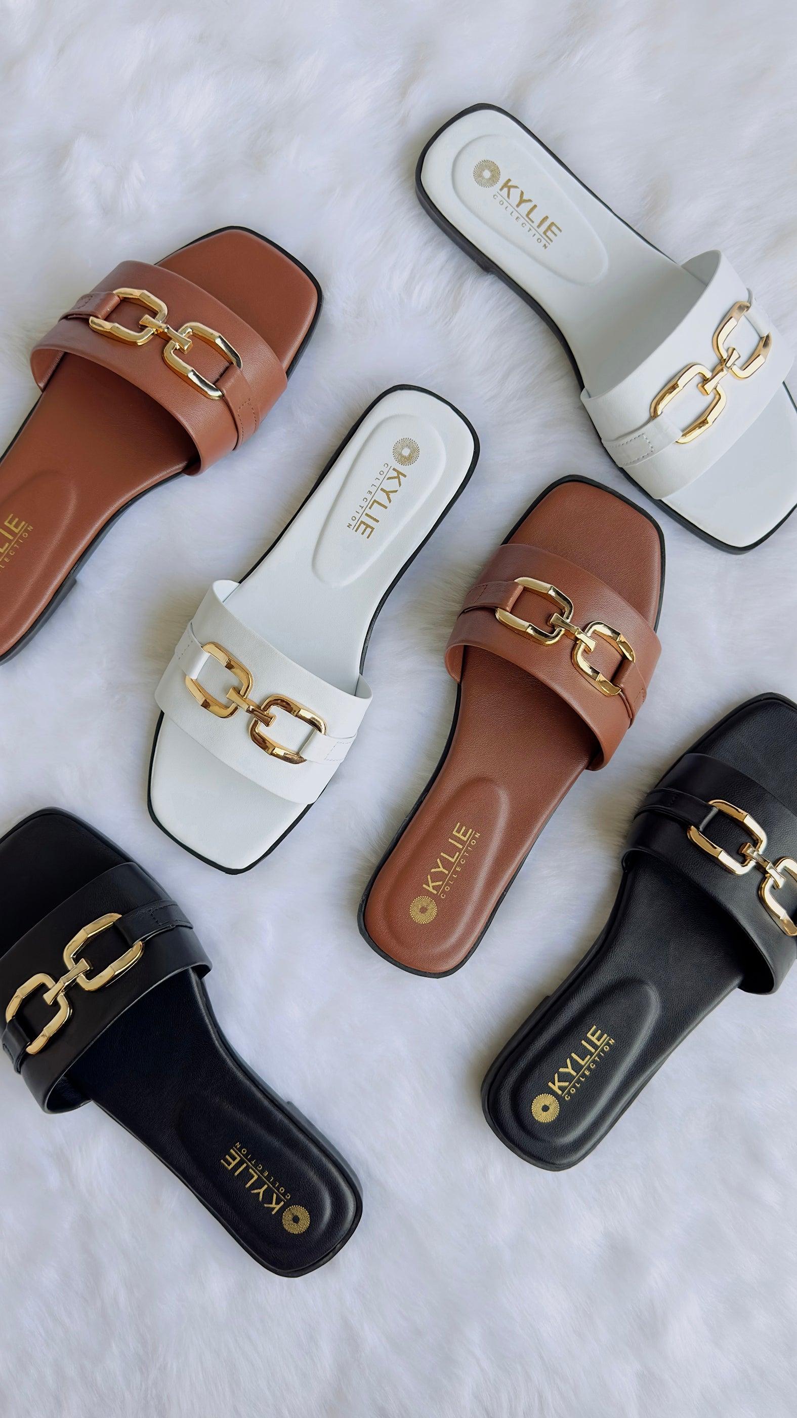 Gold-Chain Flat Sandals 3