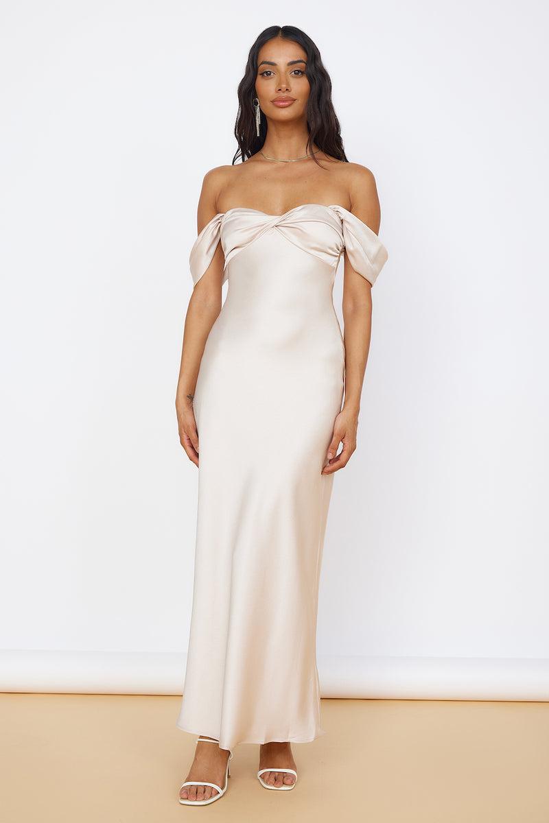 Women's Off-Shoulder Satin Dress 6