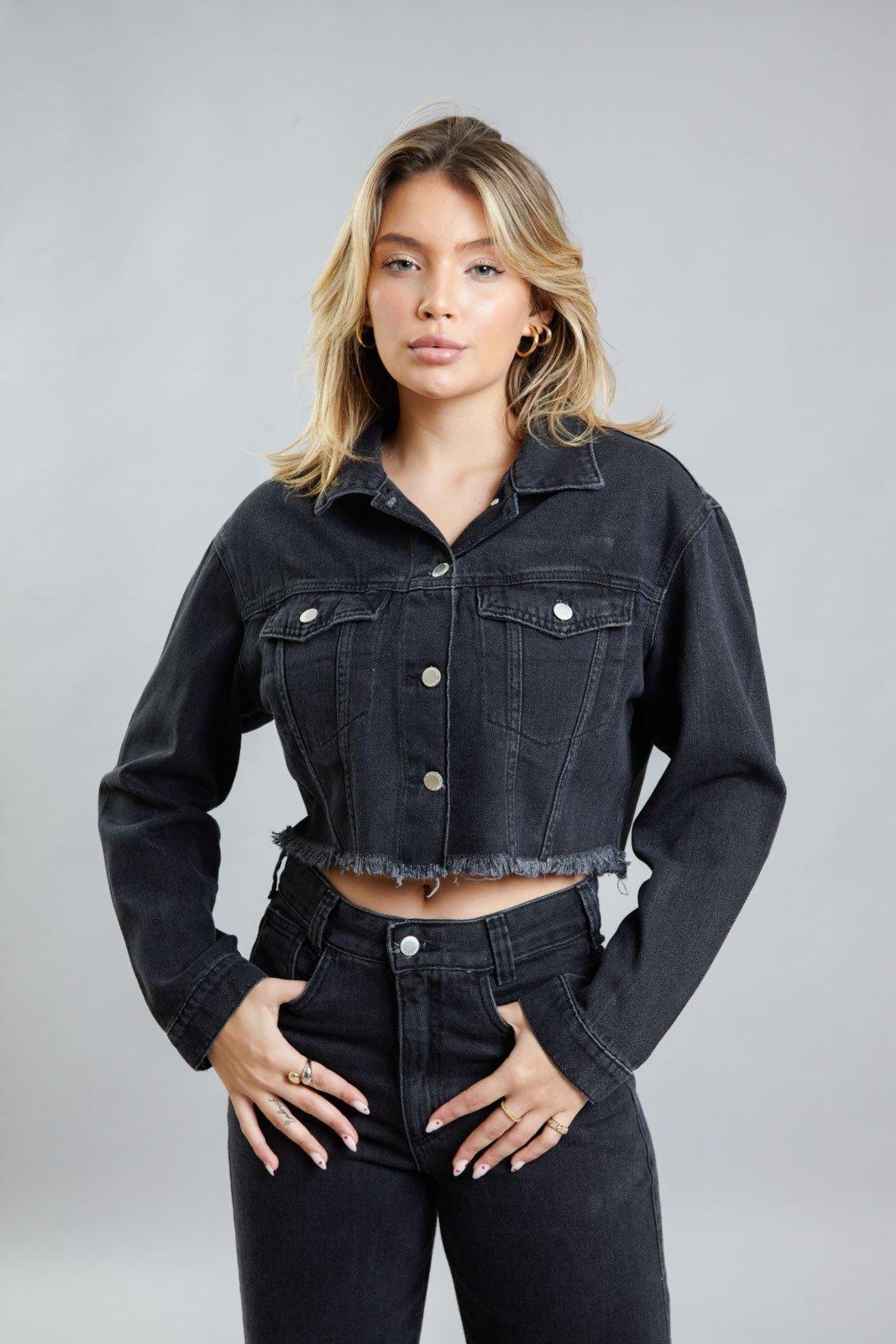 Women's Cropped Denim Jacket - Women's Fashion online Tanzania | GAMORA ONLINE