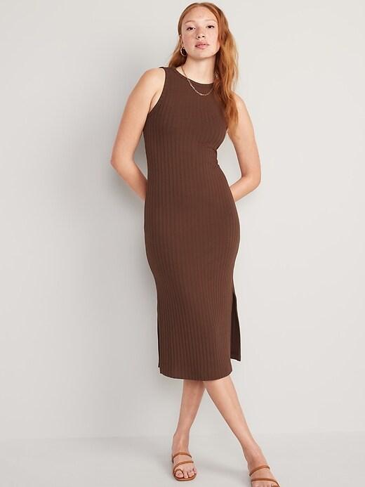 Women's Sleeveless Ribbed Midi Dress - Women's Fashion online Tanzania | GAMORA ONLINE